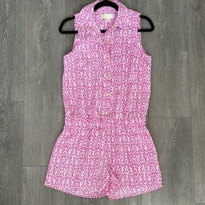 Michael Kors pink printed mini romper playsuit Small